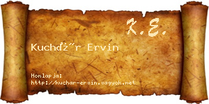 Kuchár Ervin névjegykártya