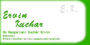 ervin kuchar business card